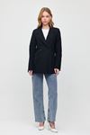Monche Çift Cepli Oversize Keten Ceket