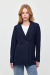 Monche Çift Cepli Oversize Keten Ceket