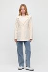 Monche Çift Cepli Oversize Keten Ceket
